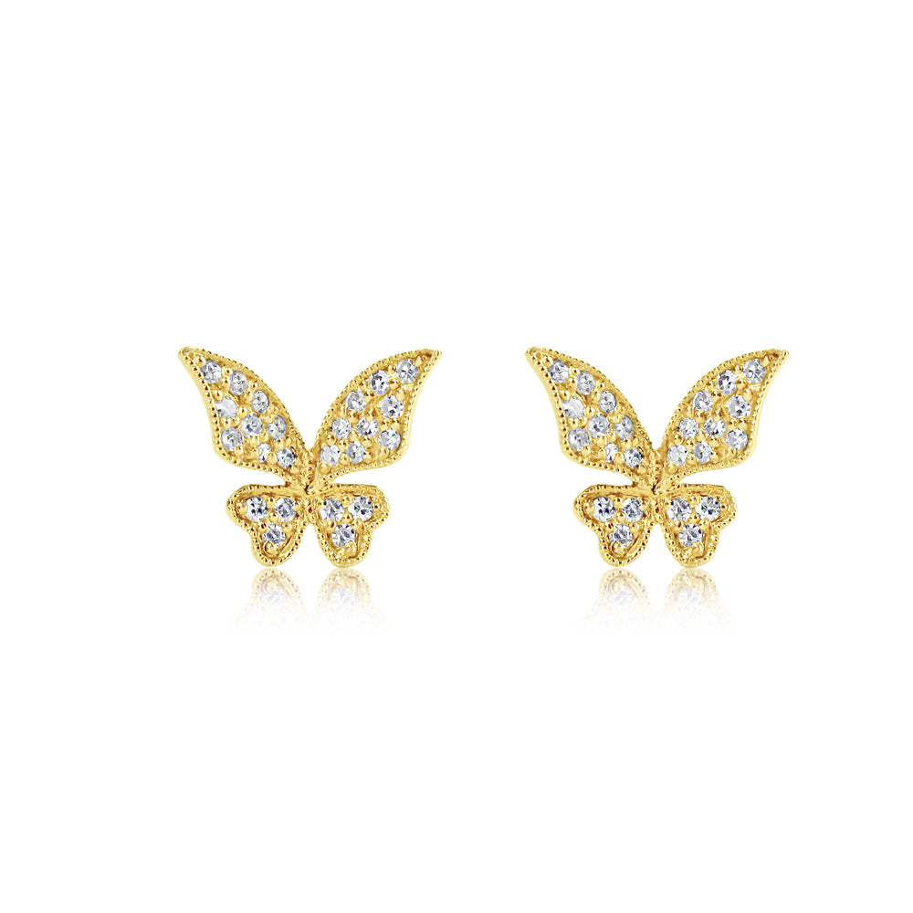 Whimsical Sunshine Yellow Coated Textured Metal Cutout Butterfly Earri –  Rosemarie Collections